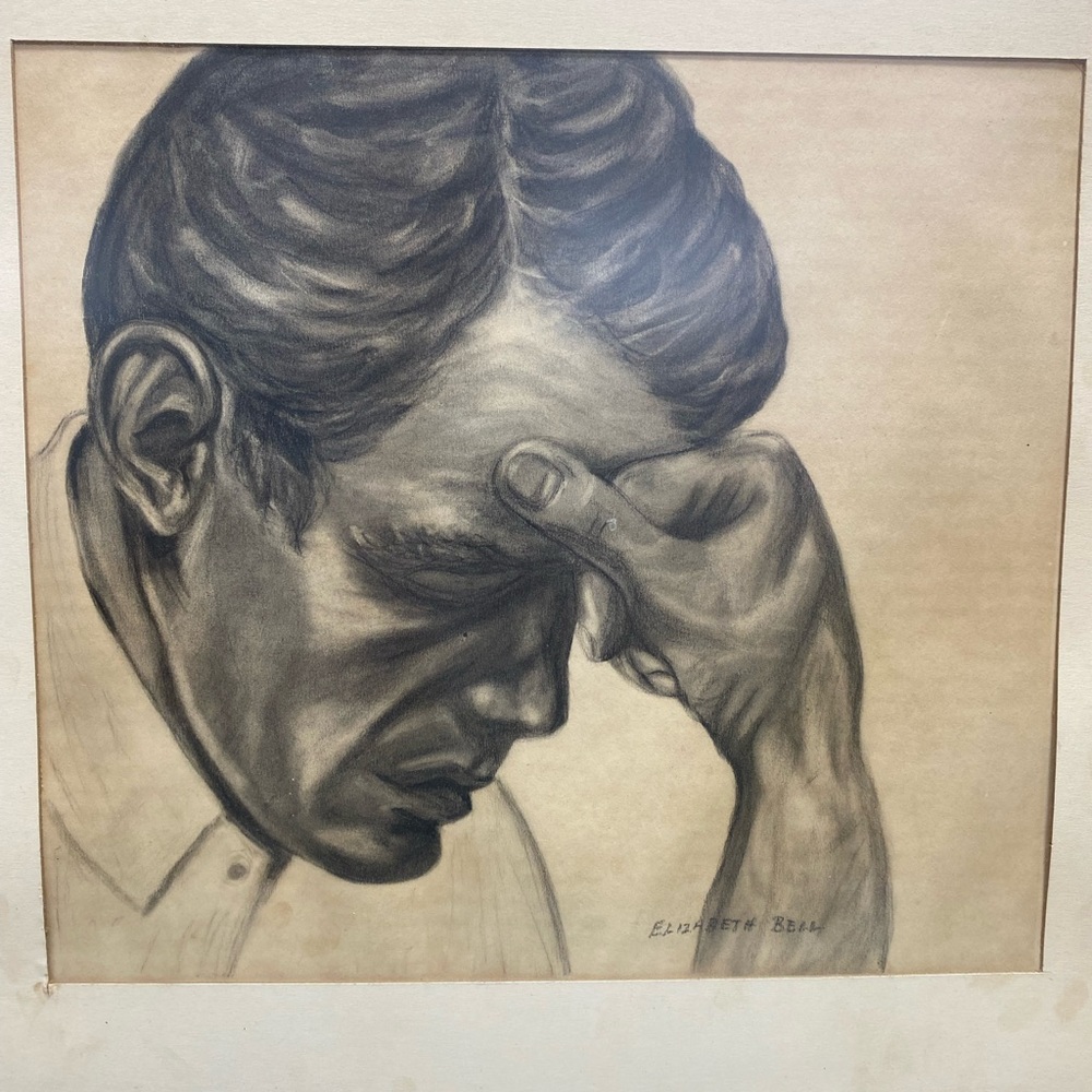 Elizabeth Bell stunning charcoal drawing